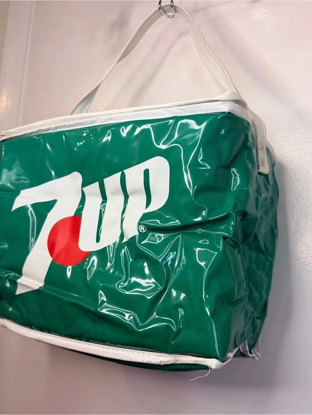 Vintage 7UP Green Vinyl Cooler Tote Bag Promo